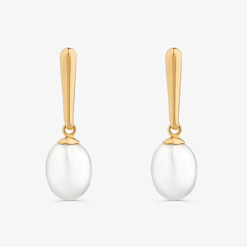 Brinco com Pérola em Ouro Amarelo 18k Brinco com Pérola em Ouro Amarelo 18k