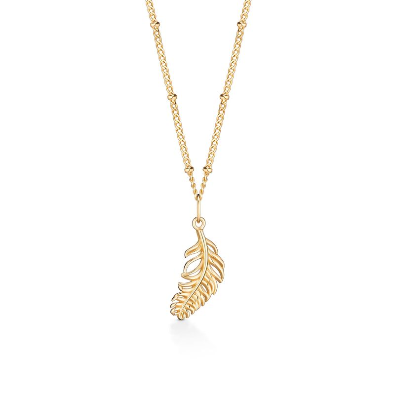 Pingente Pena em Prata 925 com Banho de Ouro Amarelo 18k Pingente Pena em Prata 925 com Banho de Ouro Amarelo 18k