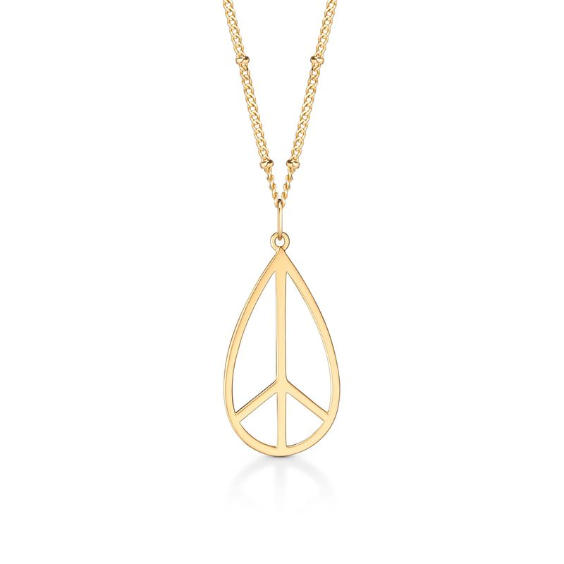 Pingente Paz em Prata 925 com Banho de Ouro Amarelo 18k Pingente Paz em Prata 925 com Banho de Ouro Amarelo 18k