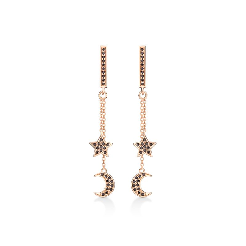 Brinco Estrela Cravejado com Espinélio em Prata 925 com Banho de Ouro Rosé Brinco Estrela Cravejado com Espinélio em Prata 925 com Banho de Ouro Rosé