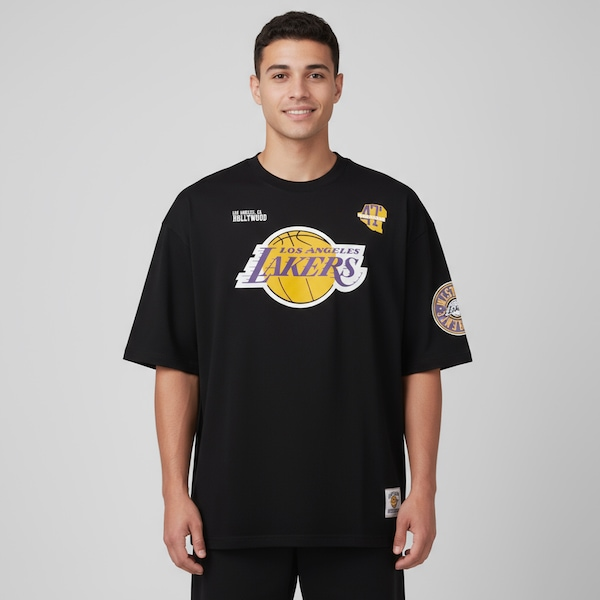 Camiseta do Los Angeles Lakers NBA Masculina N0527 Pennant Camiseta do Los Angeles Lakers NBA Masculina N0527 Pennant