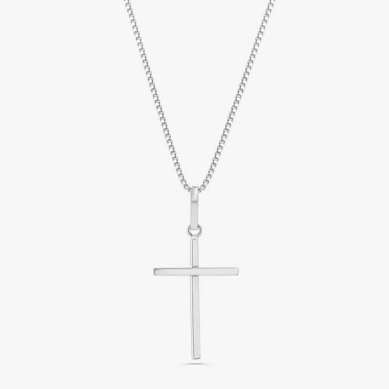 Pingente Cruz em Ouro Branco 18k Pingente Cruz em Ouro Branco 18k
