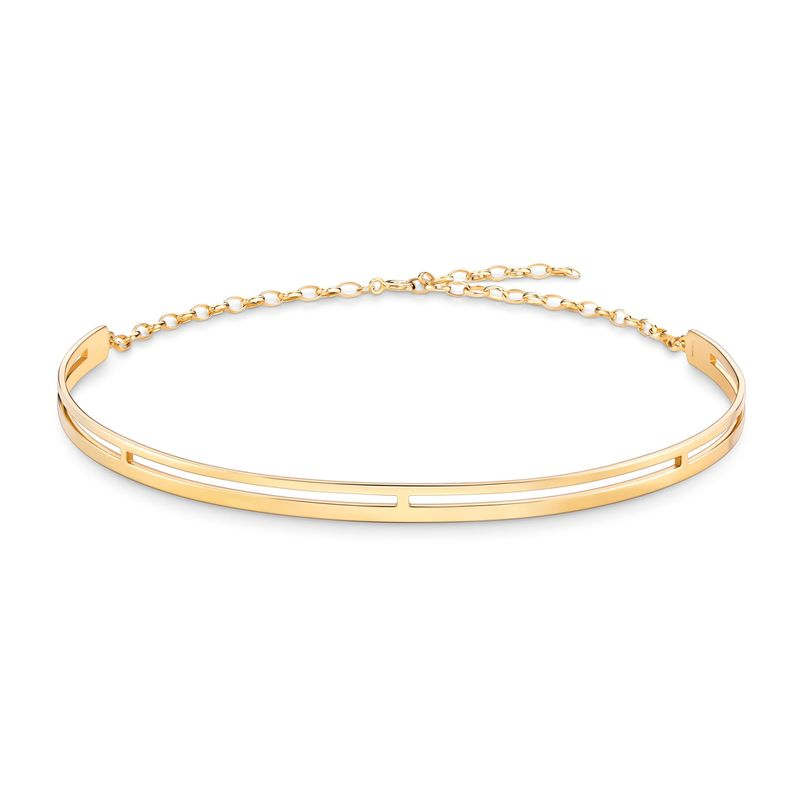 Colar Rígido Vazado em Prata 925 com Banho de Ouro Amarelo 18k