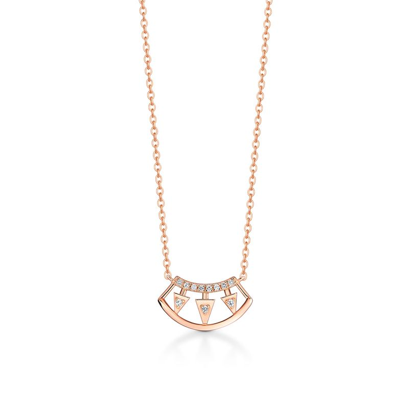 Colar Triângulos com Topázio em Prata 925 com Banho Ouro Rosé 18k Colar Triângulos com Topázio em Prata 925 com Banho Ouro Rosé 18k