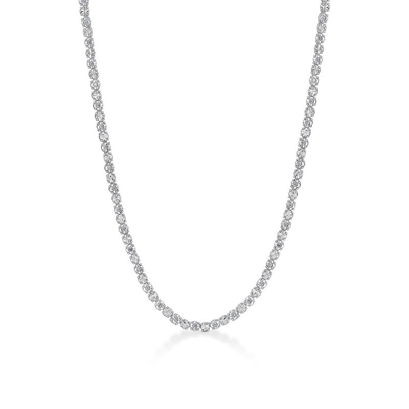 Colar Gargantilha com Diamantes em Ouro Branco 18k Colar Gargantilha com Diamantes em Ouro Branco 18k
