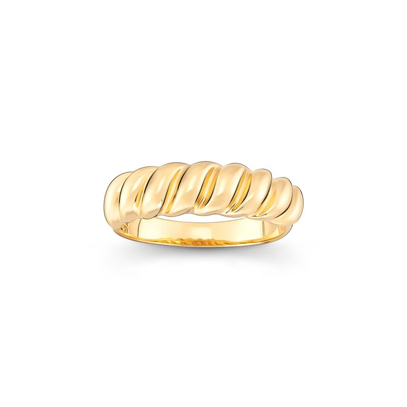 Anel Ondulado em Prata 925 com Banho de Ouro 18k Anel Ondulado em Prata 925 com Banho de Ouro 18k