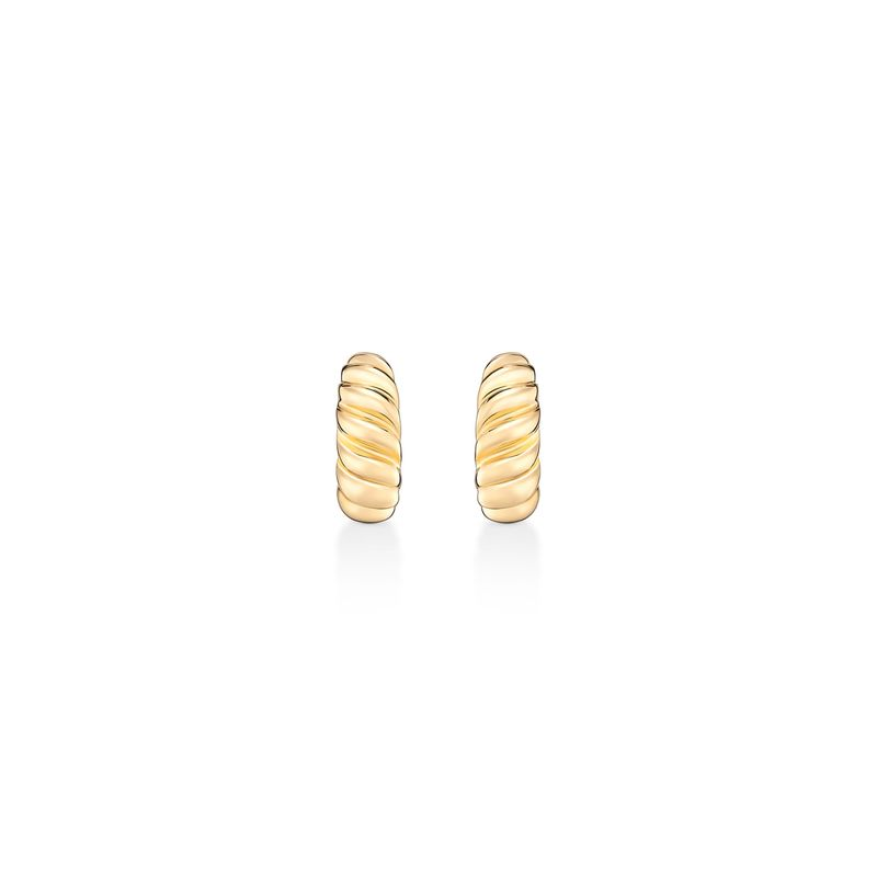 Brinco Argola Ondulada em Prata 925 com Banho de Ouro 18k Brinco Argola Ondulada em Prata 925 com Banho de Ouro 18k