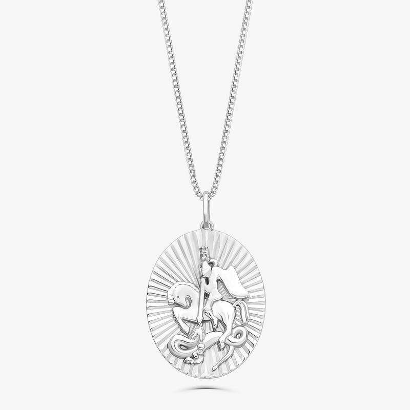 Pingente São Jorge com Topázio em Prata 925 Pingente São Jorge com Topázio em Prata 925