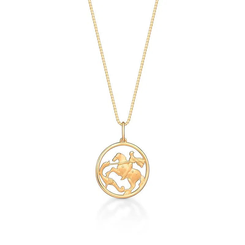 Pingente São Jorge Vazado em Ouro Amarelo 18k Pingente São Jorge Vazado em Ouro Amarelo 18k