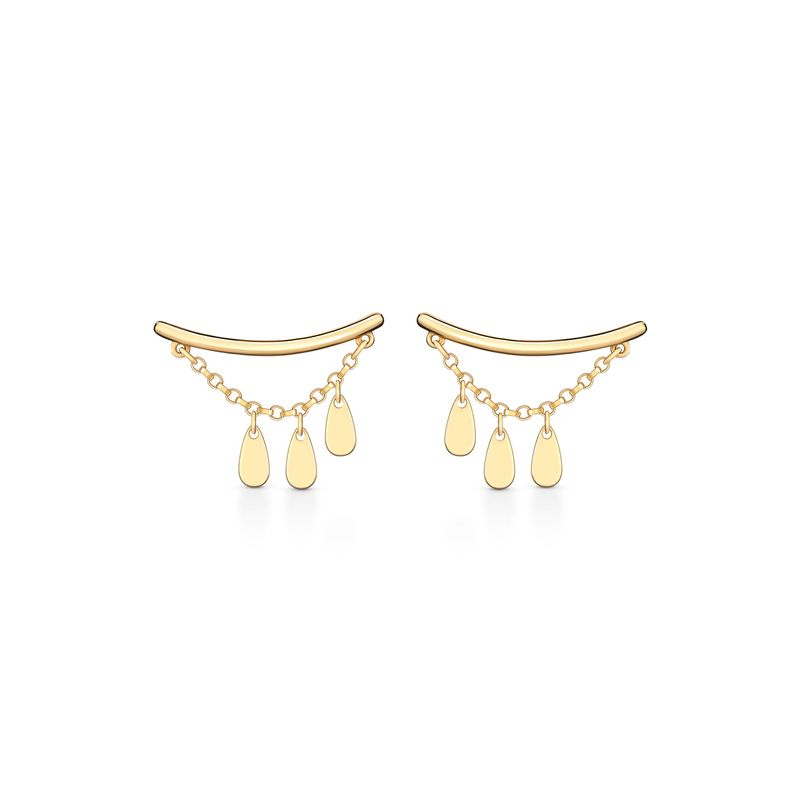 Brinco Earcuff Gotas Articuladas em Ouro Amarelo 18k Brinco Earcuff Gotas Articuladas em Ouro Amarelo 18k