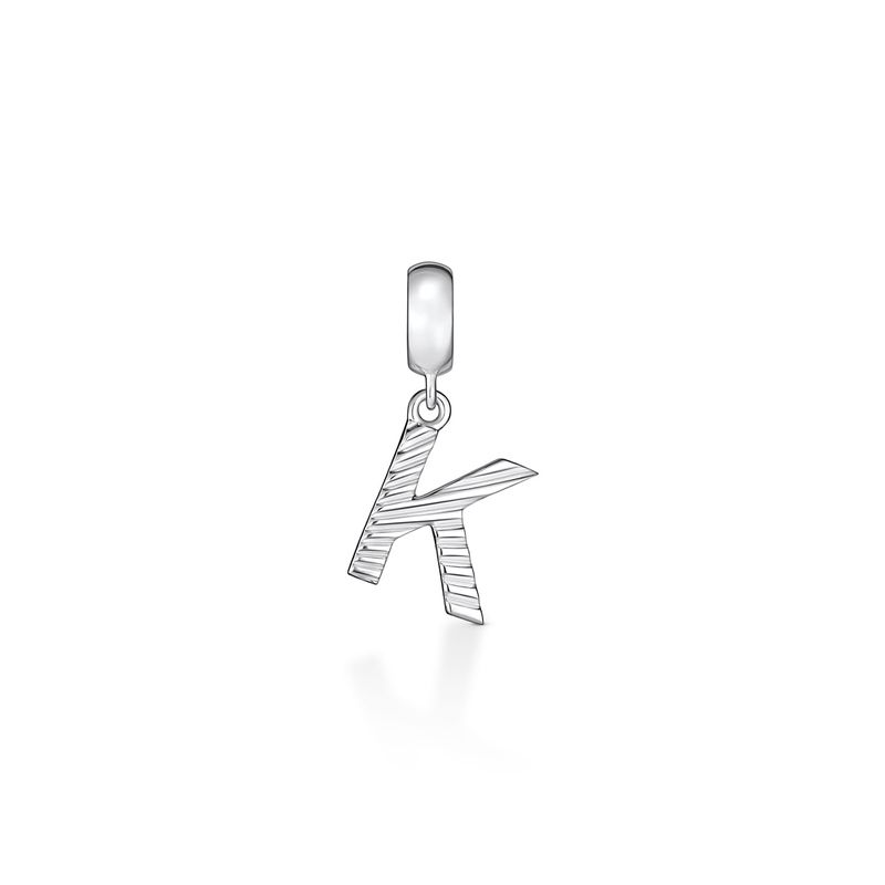 Charm Letra K em Prata 925 Charm Letra K em Prata 925