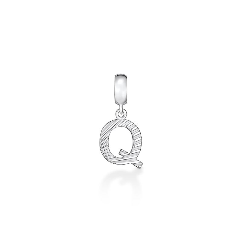 Charm Letra Q em Prata 925 Charm Letra Q em Prata 925