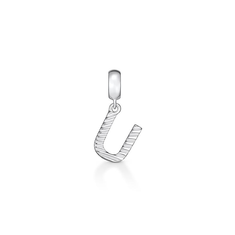 Charm Letra U em Prata 925 Charm Letra U em Prata 925