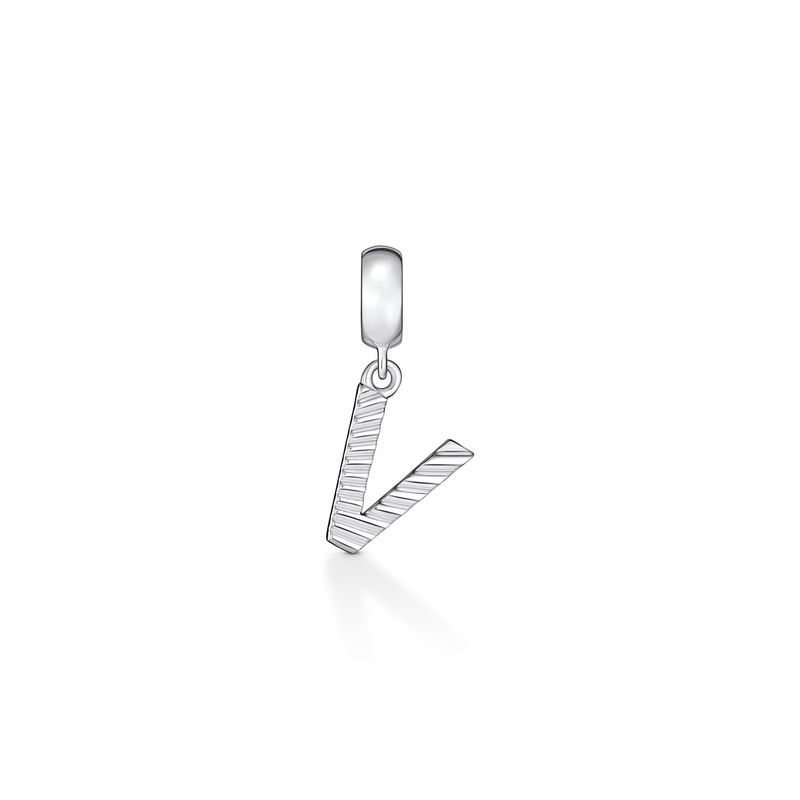 Charm Letra V em Prata 925 Charm Letra V em Prata 925