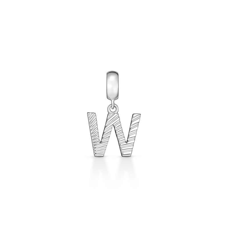 Charm Letra W em Prata 925 Charm Letra W em Prata 925