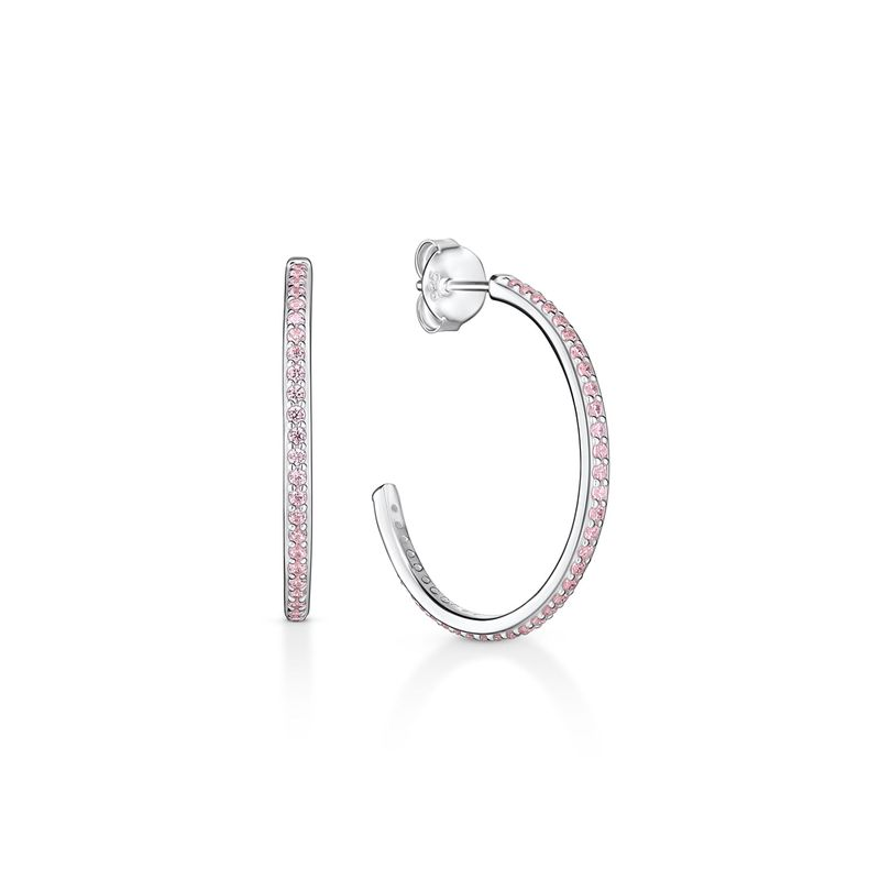 Argola Cravejada em Prata 925 - 27mm Argola Cravejada em Prata 925 - 27mm