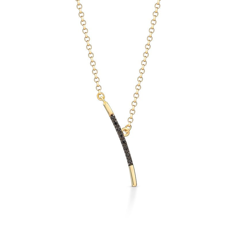 Colar Vertical com Espinélio em Prata 925 com Banho de Ouro Amarelo 18k Colar Vertical com Espinélio em Prata 925 com Banho de Ouro Amarelo 18k