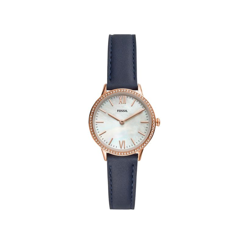 Relógio Fossil Feminino em Couro Azul Relógio Fossil Feminino em Couro Azul