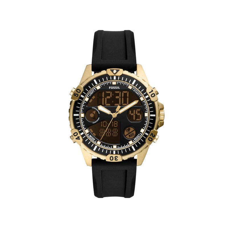 Relógio Fossil Masculino em Silicone Preto Relógio Fossil Masculino em Silicone Preto