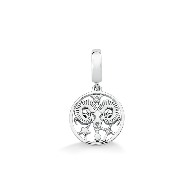 Charm Áries Cravejado em Prata 925 Charm Áries Cravejado em Prata 925
