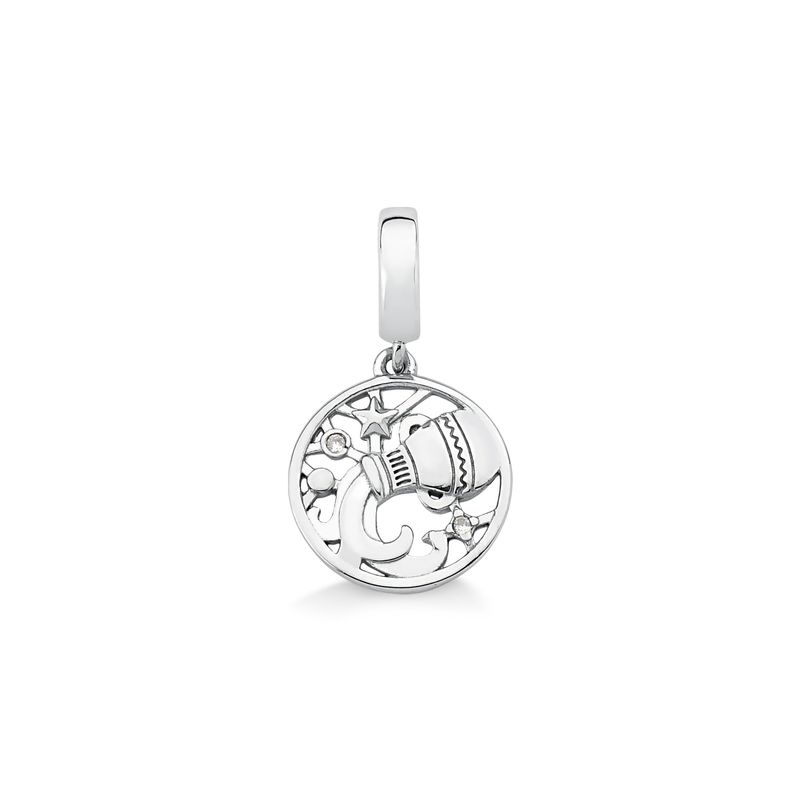 Charm Aquário Cravejado em Prata 925 Charm Aquário Cravejado em Prata 925