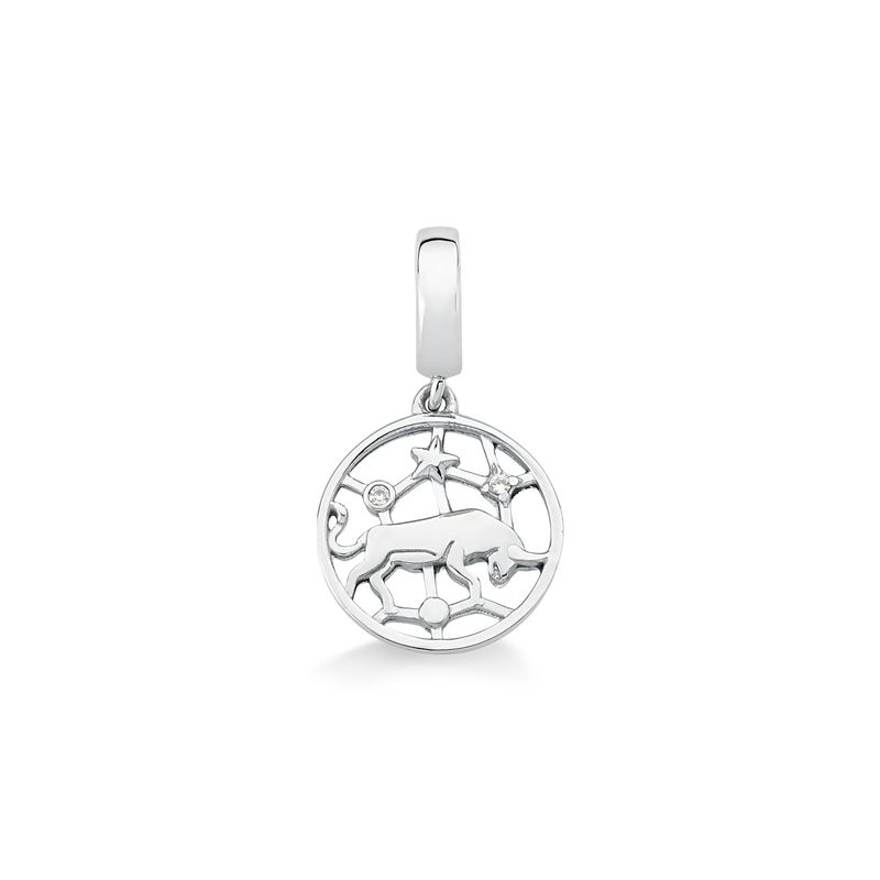 Charm Touro Cravejado em Prata 925 Charm Touro Cravejado em Prata 925