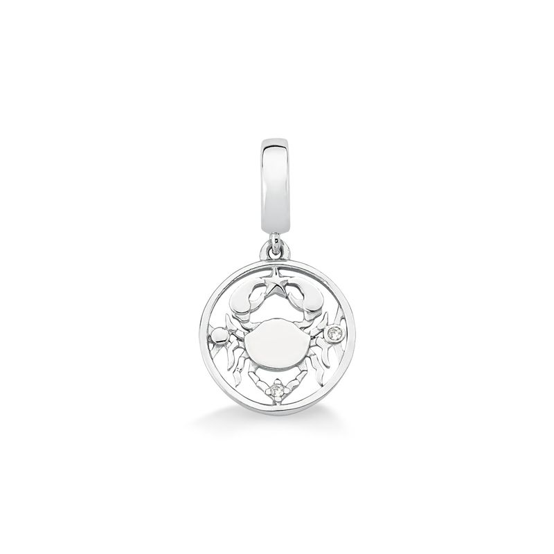 Charm Cancêr Cravejado em Prata 925 Charm Cancêr Cravejado em Prata 925