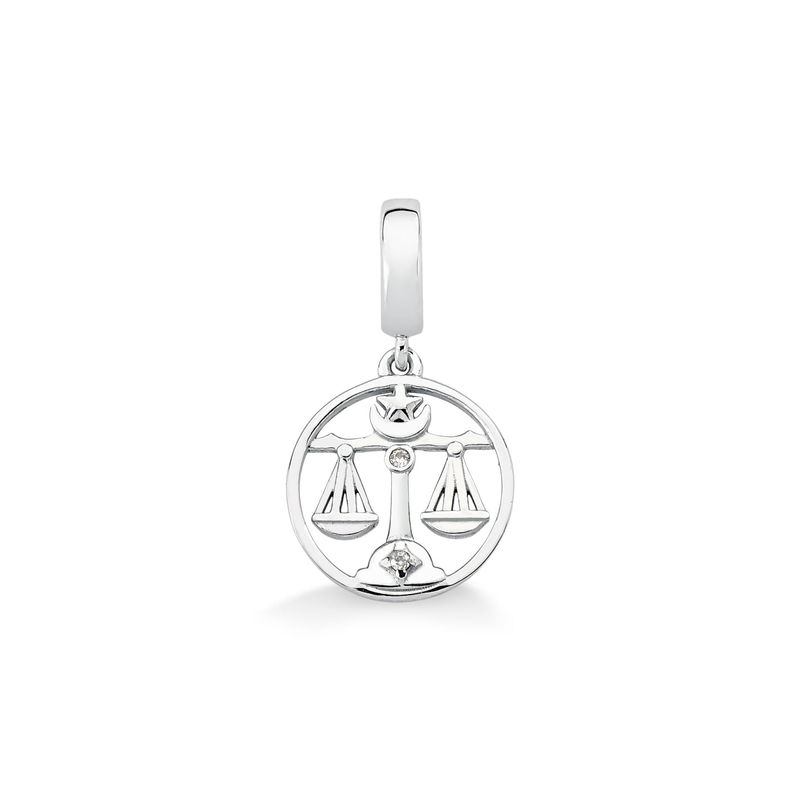 Charm Libra Cravejado em Prata 925 Charm Libra Cravejado em Prata 925