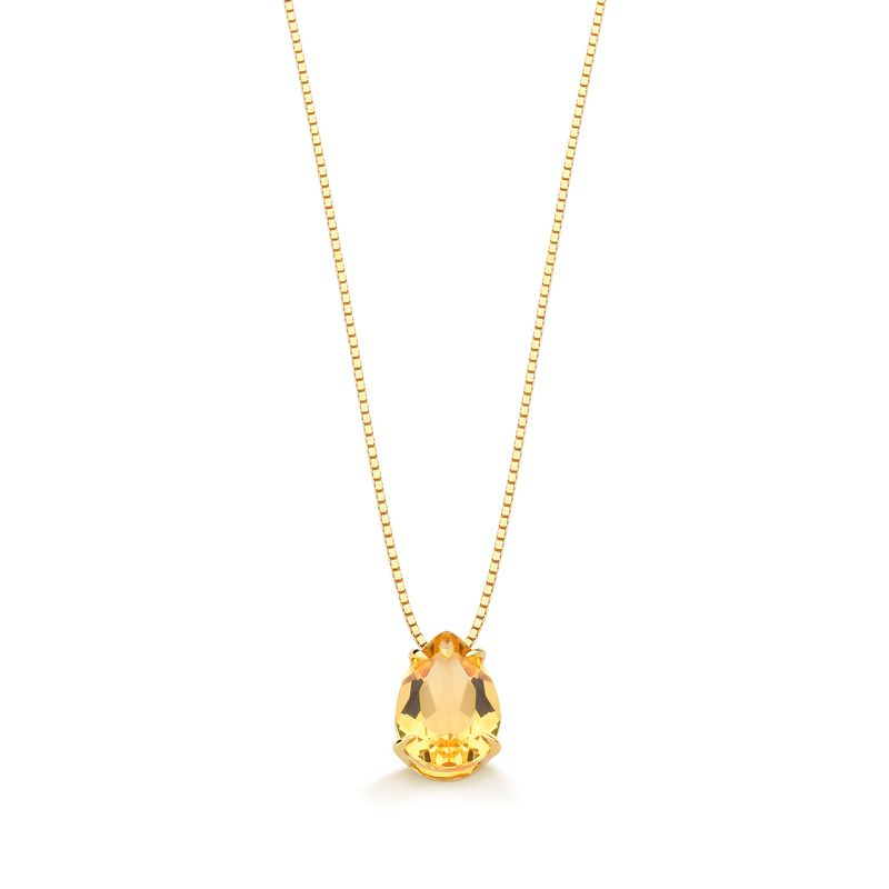 Pingente com Gota de Citrino em Ouro Amarelo 18k Pingente com Gota de Citrino em Ouro Amarelo 18k