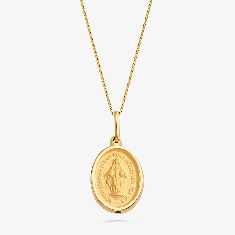 Pingente Nossa Senhora das Graças em Prata 925 com Banho de Ouro Amarelo 18k Pingente Nossa Senhora das Graças em Prata 925 com Banho de Ouro Amarelo 18k
