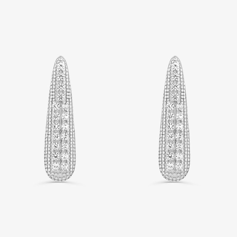 Brinco Pave com Safiras em Prata 925 Brinco Pave com Safiras em Prata 925