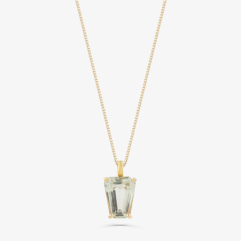 Pingente com Prasiolita , em Ouro Amarelo 18k Pingente com Prasiolita , em Ouro Amarelo 18k