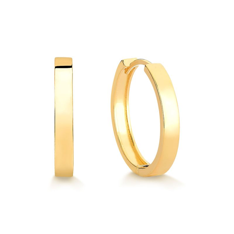 Brinco Argola Fio Quadrado 22mm em Prata com Banho de Ouro Amarelo 18k Brinco Argola Fio Quadrado 22mm em Prata com Banho de Ouro Amarelo 18k