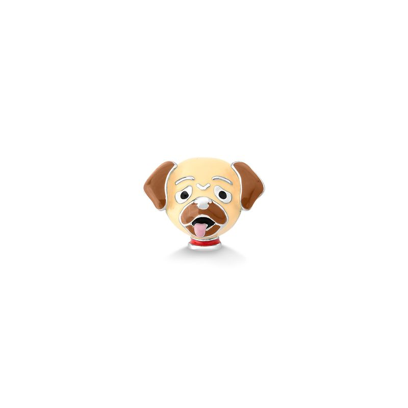 Charm Pug em Prata 925 Charm Pug em Prata 925