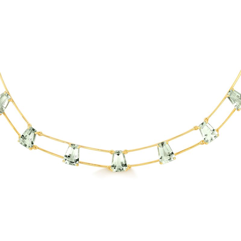 Colar com Prasiolita em Ouro Amarelo 18k Colar com Prasiolita em Ouro Amarelo 18k