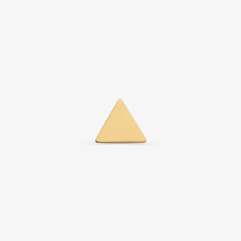 Brinco Único Triangulo em Ouro Amarelo 18k Brinco Único Triangulo em Ouro Amarelo 18k