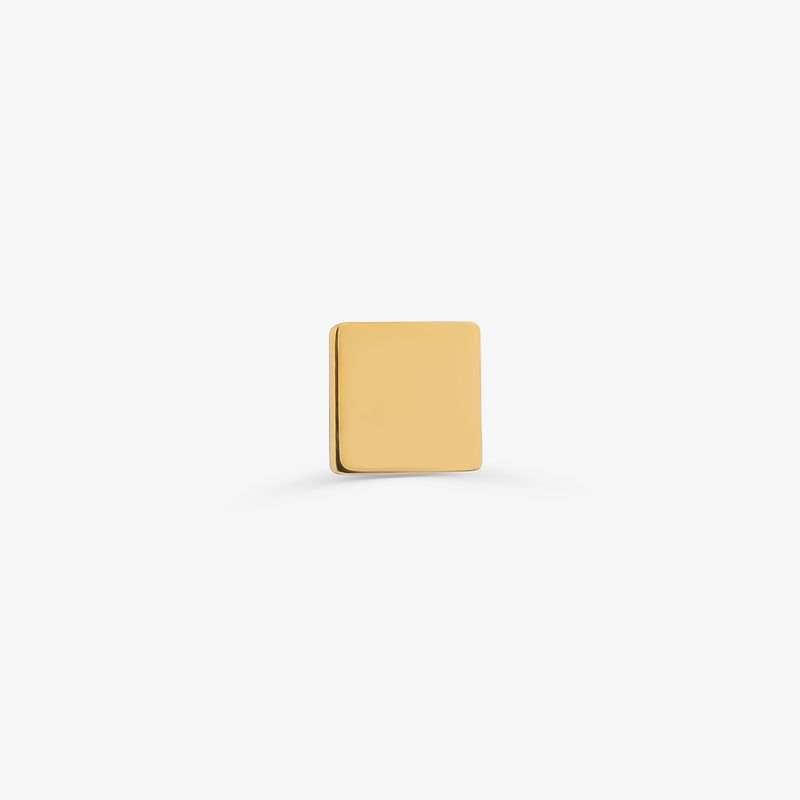 Brinco Único Quadrado em Ouro Amarelo 18k