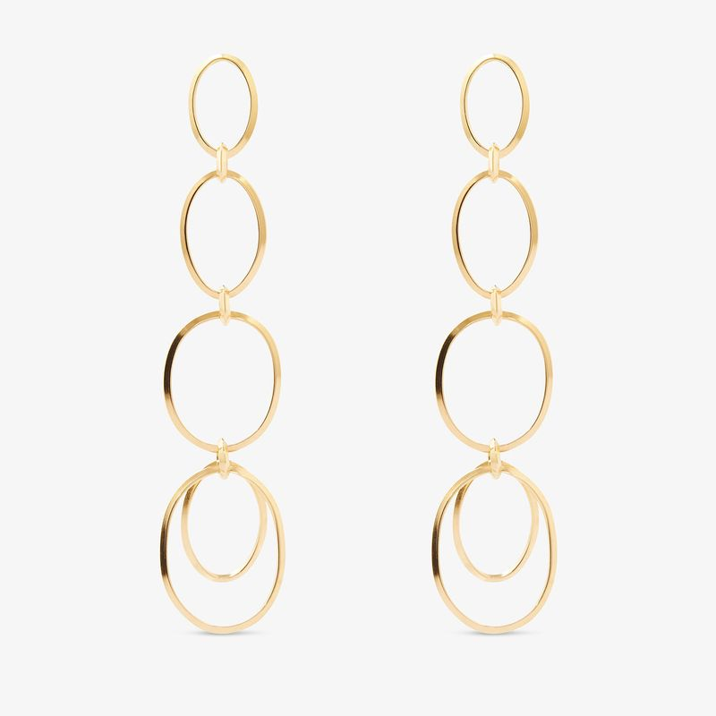 Brinco Argola Entrelaçada em Ouro Amarelo 18k - 69mm Brinco Argola Entrelaçada em Ouro Amarelo 18k - 69mm