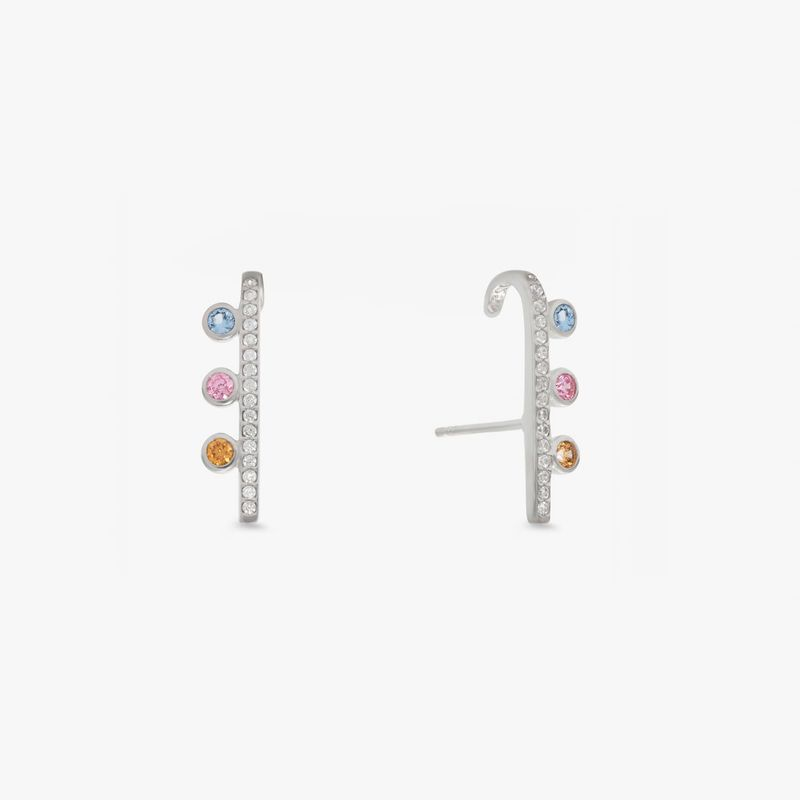 Brinco Ear Hook Cravejado em Prata 925 Brinco Ear Hook Cravejado em Prata 925