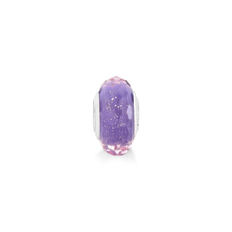 Charm Separador Lilás Brilhoso em Prata 925 Charm Separador Lilás Brilhoso em Prata 925