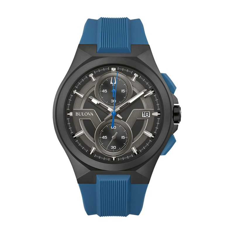 Relógio Bulova Machine Masculino em Silicone Azul 98B380 Relógio Bulova Machine Masculino em Silicone Azul 98B380