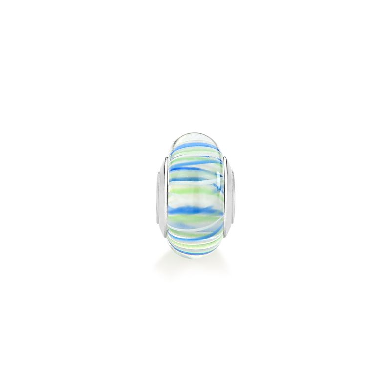 Charm Separador Listras Coloridas em Prata 925 Charm Separador Listras Coloridas em Prata 925