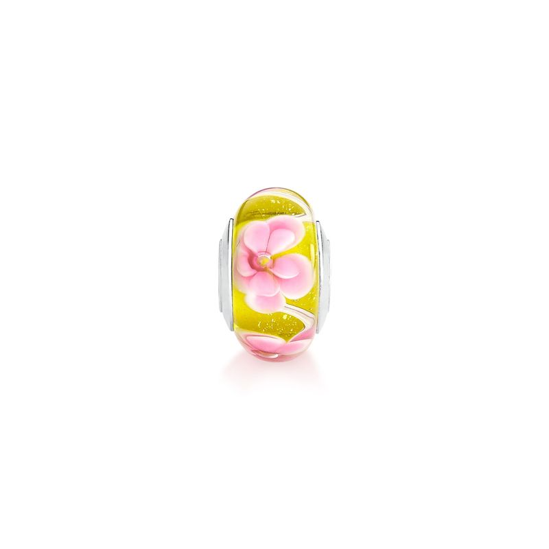 Charm Separador Dourado Tropical em Prata 925 Charm Separador Dourado Tropical em Prata 925