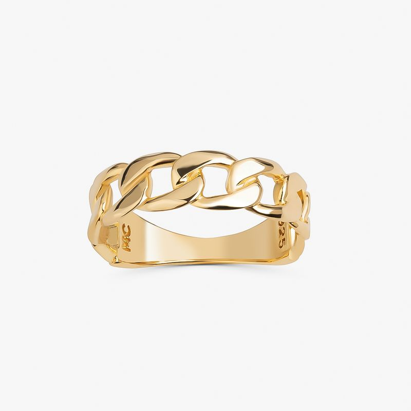 Anel em Prata com Banho de Ouro Amarelo Anel em Prata com Banho de Ouro Amarelo