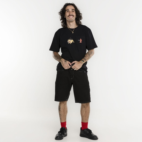 Camiseta HUF Manga Curta Junkyard Dog SS Pocket Camiseta HUF Manga Curta Junkyard Dog SS Pocket