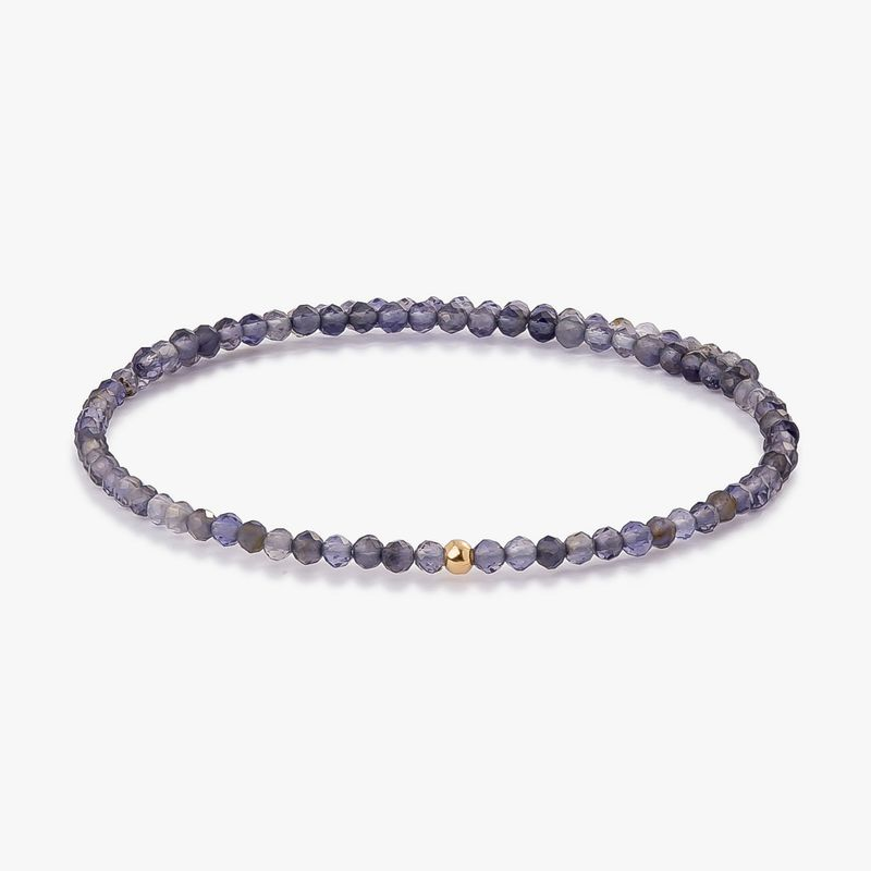 Pulseira de Pedras Iolita e Ouro Amarelo 18k Pulseira de Pedras Iolita e Ouro Amarelo 18k