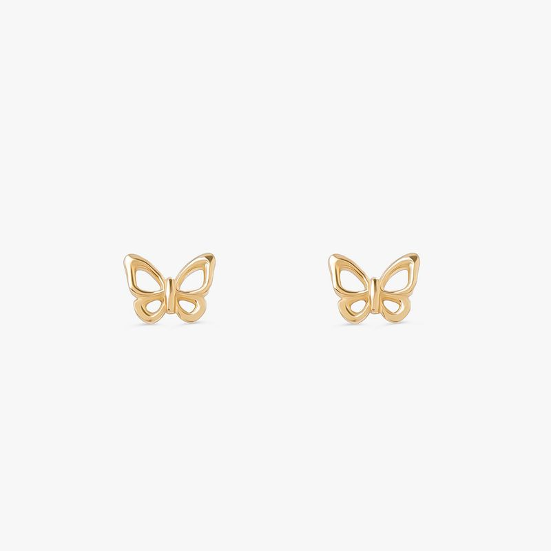 Brinco Borboleta em Ouro Amarelo 18k Brinco Borboleta em Ouro Amarelo 18k