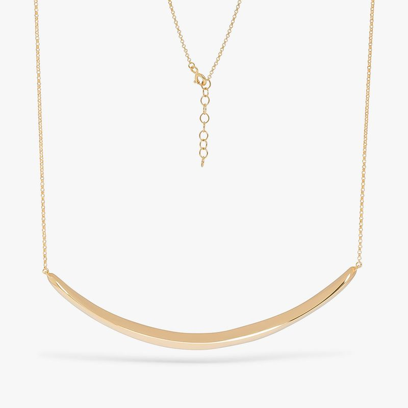 Colar Curva em Prata 925 com Banho de Ouro Amarelo 18k Colar Curva em Prata 925 com Banho de Ouro Amarelo 18k