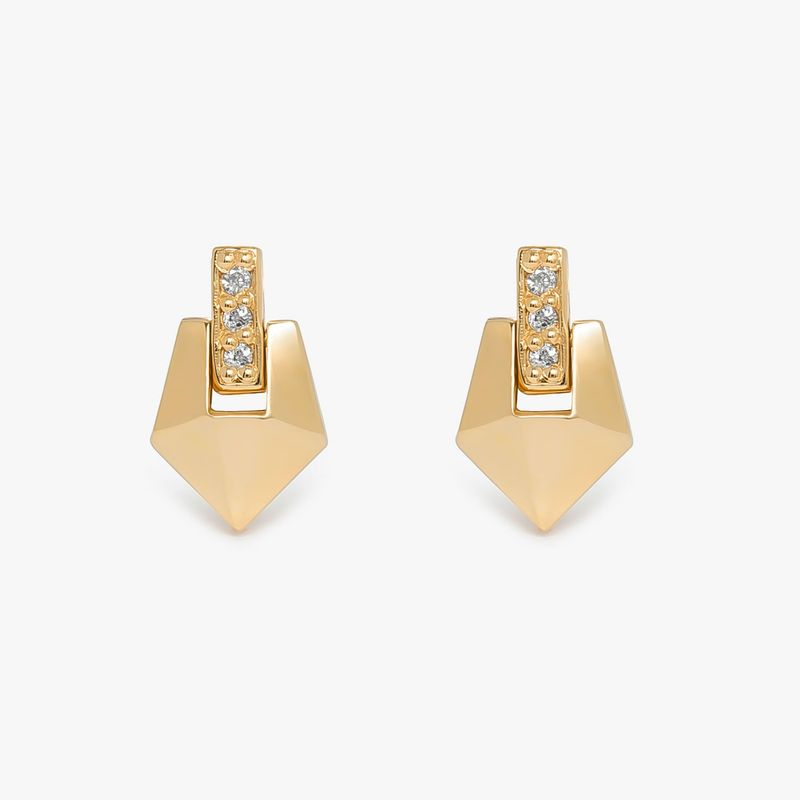 Brinco de Diamantes em Ouro Amarelo 18k Brinco de Diamantes em Ouro Amarelo 18k