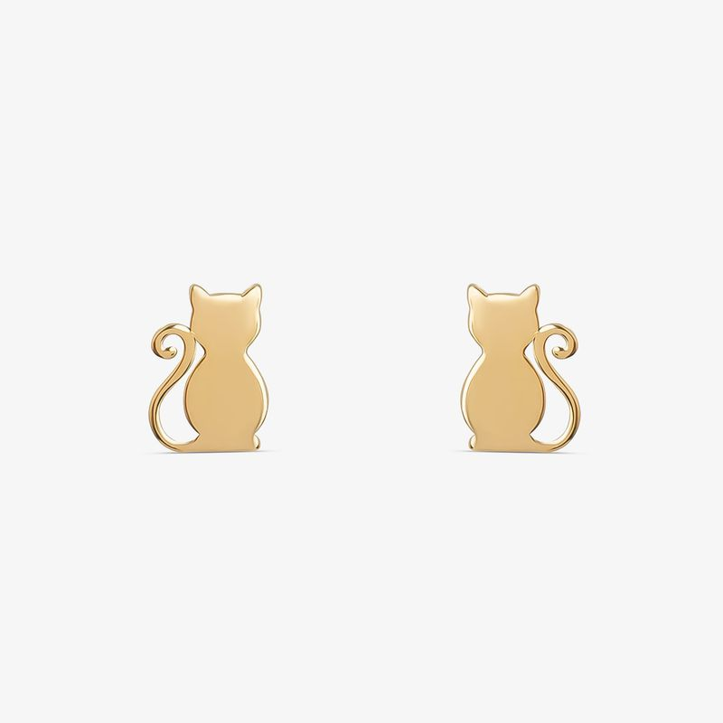 Brinco Gatinho em Ouro Amarelo 18k Brinco Gatinho em Ouro Amarelo 18k